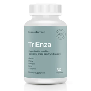 Houston Enzymes TriEnza Digestive Enzyme Capsules for Multiple Food Digestion 60Ea