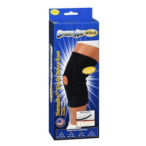Sport Aid Gold ThermaDry3 Slip On Deluxe Knee Support Large Comfortable Long Wearing 1Ea