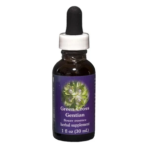 Flower Essence Services Green Cross Gentian Dropper Supplement for Body Mind Wellness 1Oz (30ml)