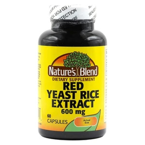 Natures Blend Red Yeast Rice Extract 600 mg Capsules for Healthy Cholesterol Support 60Ea