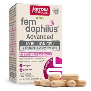 Jarrow Formulas Fem Dophilus Advanced 10 Billion CFU Probiotics Veg Capsules Support Digestive and Immune Health 30Ea