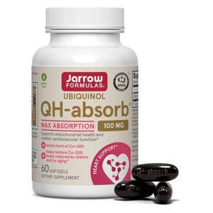 Jarrow Formulas QH Absorb Ubiquinol 100mg CoQ10 Ultra Absorption Supplement Softgels Support Healthy Cardiovascular Function 60Ea