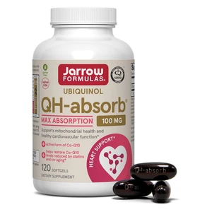 Jarrow Formulas QH Absorb Ubiquinol 100mg CoQ10 Max Absorption Softgels Support Heart Health 120Ea