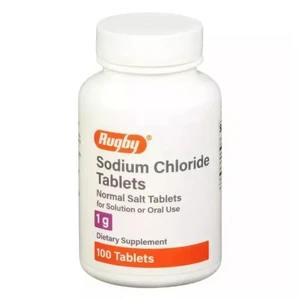 Rugby Sodium Chloride 1 g Tablets for Electrolyte Replenishment 100Ea