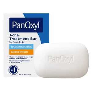 PanOxyl Acne Treatment Bar with 10 Percent Benzoyl Peroxide for Face and Body 4Oz (113g)