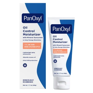 PanOxyl AM Oil Control Moisturizer with Mineral Sunscreen for Hydration and Matte Finish 1.7Oz (48g)