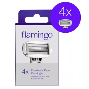 Flamingo Womens Razor Blade Refills and 5 Blade Refill Cartridges for Close Smooth Shave 4Ea