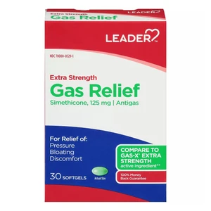 Leader Extra Strength Gas Relief Softgels for Relief of Pressure and Bloating 30Ea