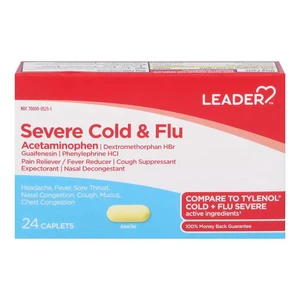 Leader Severe Cold and Flu Relief Caplets 24Ea