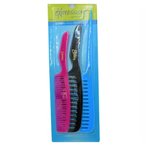 Expressions Assorted Hair Combs for Grooming Everyday Hair Care 3Ea