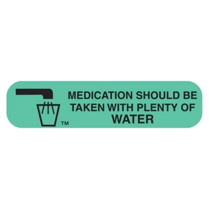Apothecary Products medication should be taken with plenty of water labels 1000Ea