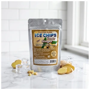 Ice Chips Ginger Candy Sweetened with Xlitol 2Oz (5.67g)