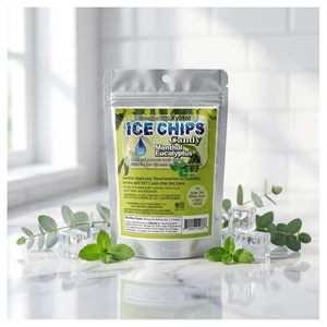 Ice Chips Menthol Eucalyptus Candy Sweetened with Xlitol 2Oz (5.67g)