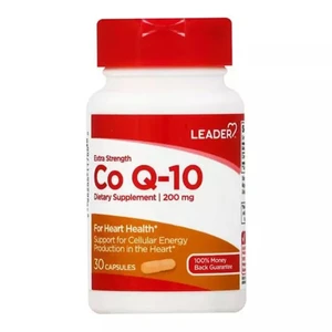 Leader CoEnzyme Q10 200 mg Softgels for Heart Health Support 30Ea