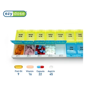 Ezy Dose Weekly 7 Day AM PM Pill Planner 2X Large Locking Medicine Organizer Case 1Ea