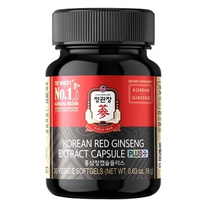 Korean Red Ginseng Extract Capsule Plus Vegan Supplements Softgels Support Energy Boost and Immune 30Ea