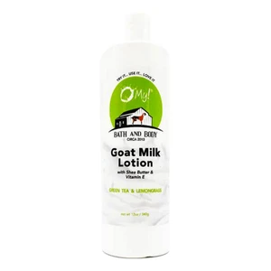 O My Bath and Body Goat Milk Lotion with Shea Butter Green Tea and Lemongrass Exfoliate and Nourish Skin 12Oz (340g)
