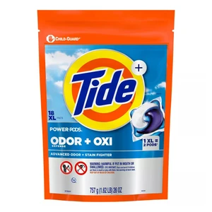 Tide Power odor Plus Oxi Laundry Detergent Pods Fresh Scent 26Oz (757g)