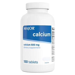 Major Calcium 600mg Dietary Supplement Tablets Support Bone Health 150Ea