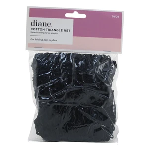 Diane Hair Net Cotton Triangle Black Extra Large for Holding Hair in Place 12Ea