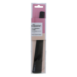Diane Barber Comb 7.25 Inch Black Fine Teeth for Precision for All Hair Types 12Ea