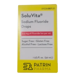 Patrin Pharma SoluVita Sodium Fluoride Drops for Cavity Prevention 1.67Oz (50ml)