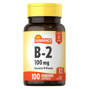 Sundance Vitamin B2 100mg Essential B Vitamin Supplement Capsules Support Energy Metabolism and Healthy Skin 100Ea