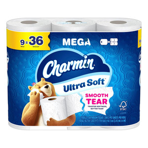 Charmin Ultra Soft Toilet Paper Mega 18.7 Meters Rolls 9Ea