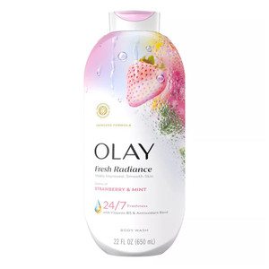 Olay Fresh Radiance Vitamin B3 Strawberry and Mint Body Wash 22Oz (650ml)