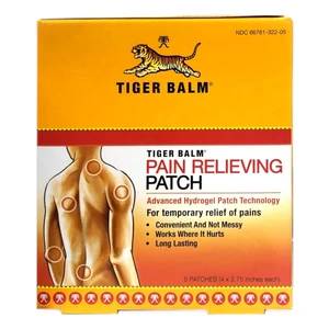 Tiger Balm Pain Relieving Patches for Temporary Relief of Minor Muscle and Joint Pain 5Ea