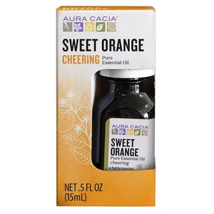 Aura Cacia Sweet Orange Essential Oil for Uplifting Aromatherapy Cleaning and Air Freshening 0.5Oz (15ml) 3Ea
