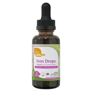 Zahler Iron Drops Concentrate Liquid Mixed Berry Flavor Supplement Support Vital Bodily Function 2Oz (59ml)