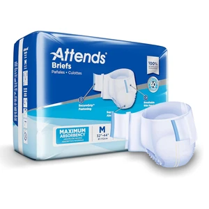 Attends Adult Incontinence Briefs Maximum Absorbency Medium 24Ea