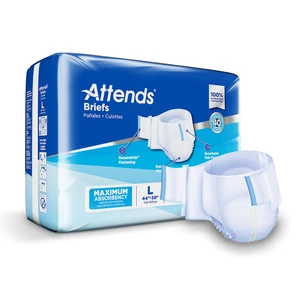 Attends Adult Incontinence Briefs Large Maximum Absorbency 24Ea
