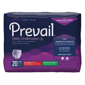 Prevail Maximum Absorbency Small/Medium Incontinence Underwear for Women 20Ea, Pack of 4