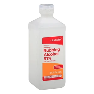 Leader Isopropyl Rubbing Alcohol 91 Percent First Aid Antiseptic Solution 16Oz (473ml)