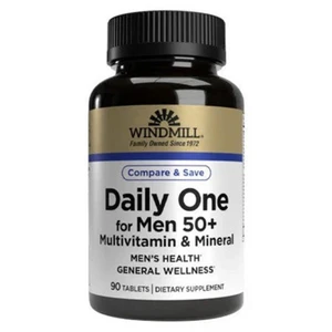 Windmill Daily One Men 50 Plus Multivitamin Mineral General Wellness Tablets 90Ea
