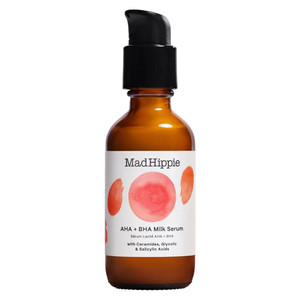 Mad Hippie AHA Plus BHA Milk Serum with Ceramide Glycolic Salicylic Acids Gentle Exfoliating Face Serum 2Oz