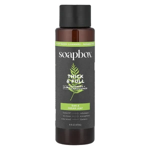 Soapbox Thick and Full 2 in 1 Shampoo Plus Conditioner Oak and Cedar Leaf Strengthens and Volumizes Hair 16Oz (473ml)