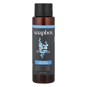 Soapbox Scalp Care 2 in 1 Shampoo Plus Conditioner Tea Tree Eucalyptus Soothes and Hydrates Hair 16Oz (473ml)