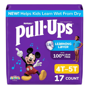 Pull Ups Size 4T to 5T Boys Potty Training Pants with Learning Layer 17Ea, Pack of 4