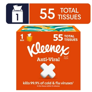 Kleenex Anti Viral Facial Tissues for Virus Removal 55Ea, Pack of 27