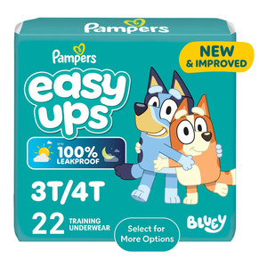 Pampers Boys Size 3T to 4T Easy Ups Bluey Potty Training Underwear 22Ea, Pack of 3