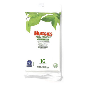 Huggies Natural Care Unscented Baby Travel Wipes 16Ea