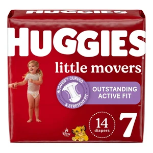 Huggies Size 7 Little Movers Outstanding Active Fit Diapers 14Ea