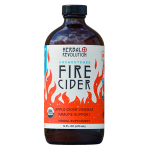 Herbal Revolution Fire Apple Cider Vinegar Supplement Unsweetened Support Immune and Respiratory Health 16Oz (473ml)