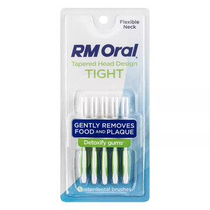 RM Oral Tapered Head Design Tight Interdental Brushes Detoxify Gums Gentle Removes Food and Plaque 5Ea