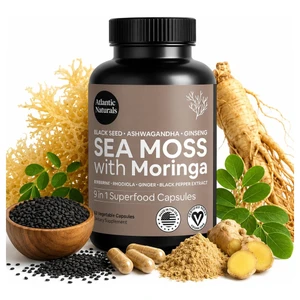 Atlantic Naturals Sea Moss with Moringa Superfood Veg Capsules Support Immune Health 60Ea