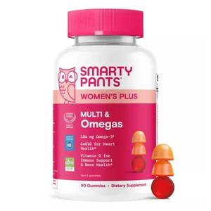 SmartyPants Womens Plus Multivitamin and Omegas Gummies for Daily Nutritional Support 90Ea
