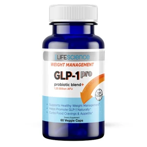 1LifeScience GLP1 Pro Probiotic Blend Plus 1.25 Billion CFU Veg Capsules Supports Healthy Weight Management 60Ea, Pack of 6